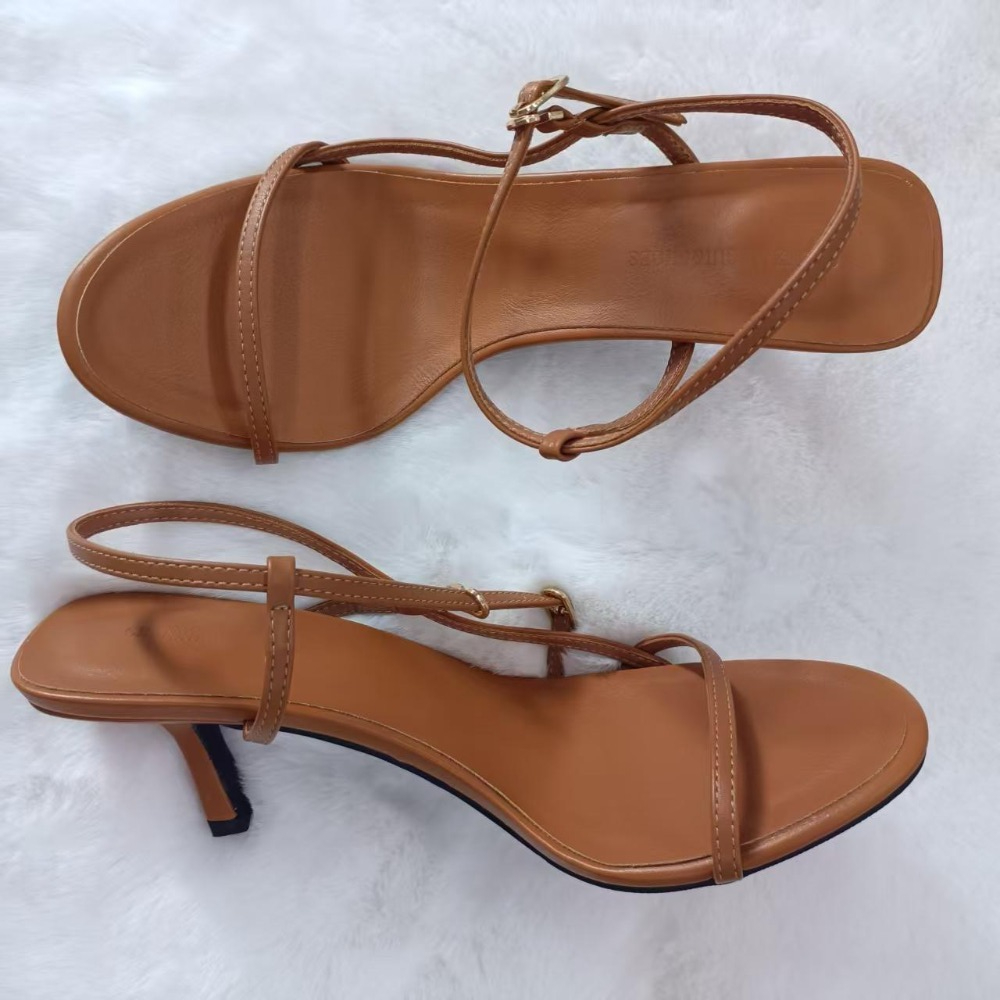 Leather Work Heels - Sandali Estivi da Donna Nuovi con