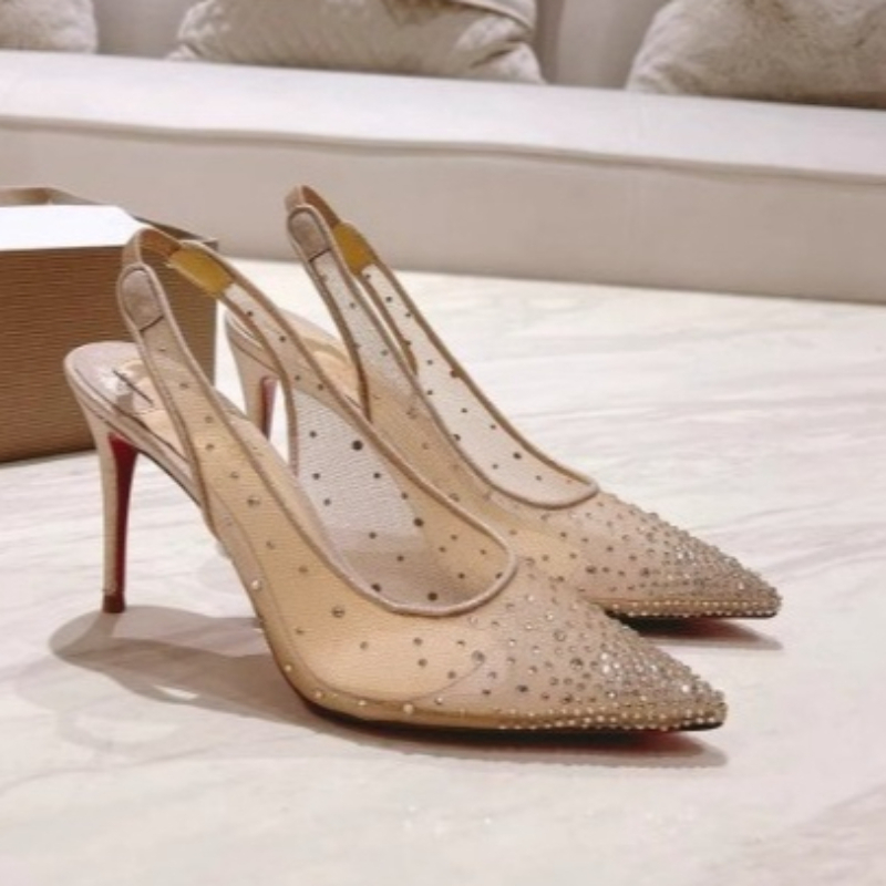 Leather Work Heels - Sandali da Donna con Tacco a