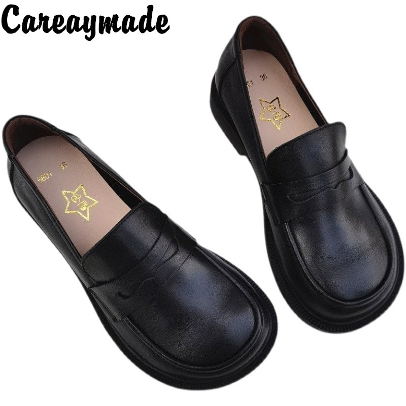 Leather Work Heels - Careaymade-scarpe Casual da donna Slip on
