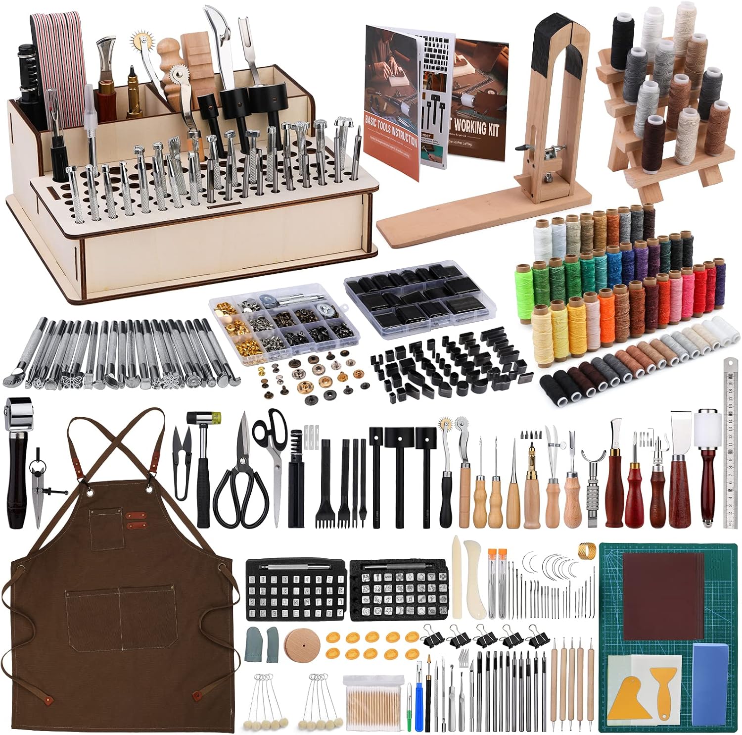 Beginner Leatherwork Kit - Set di 628 Pezzi per Lavorazione