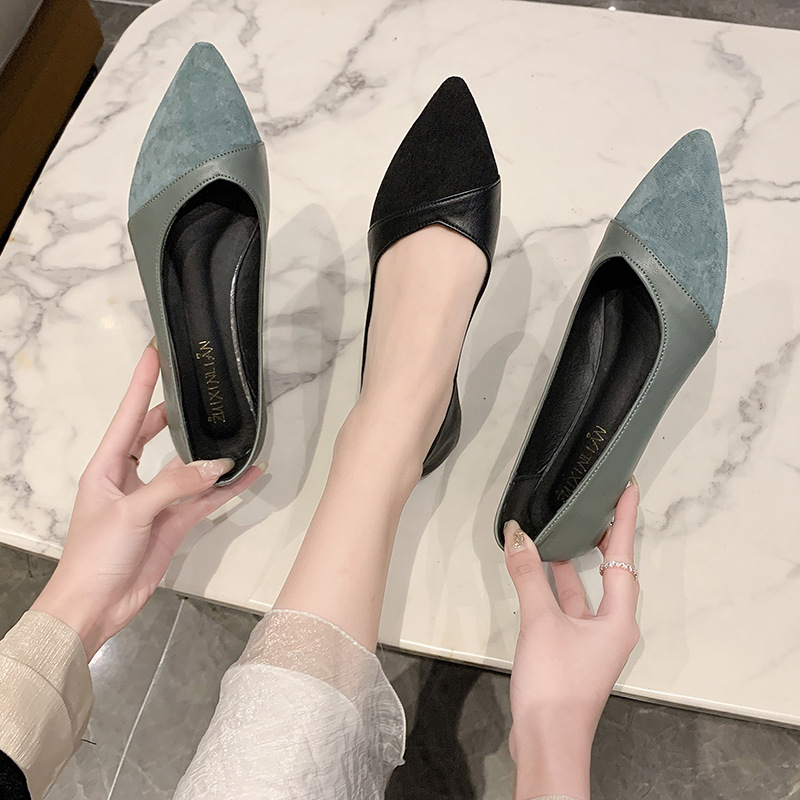 Scarpe piatte in pelle nera da - Leather Work Heels recensione e prezzo
