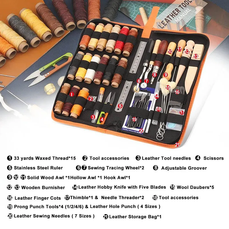 Kit Pratico di Strumenti per L - Beginner Leatherwork Kit recensione e prezzo