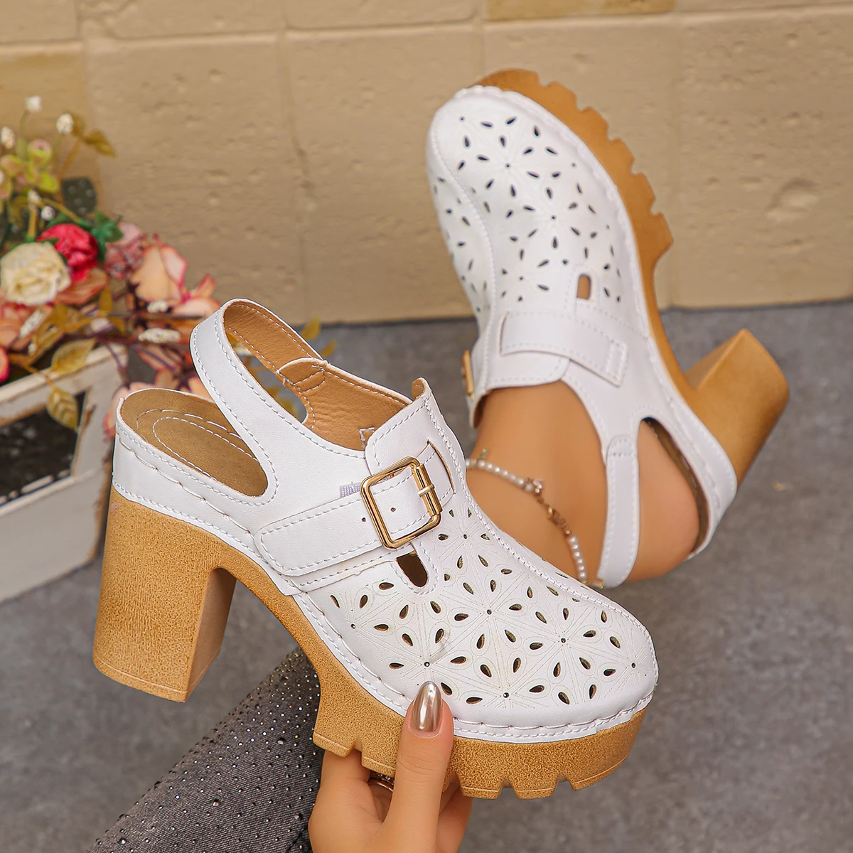 Sandali con tacco spesso da do - Leather Work Heels recensione e prezzo